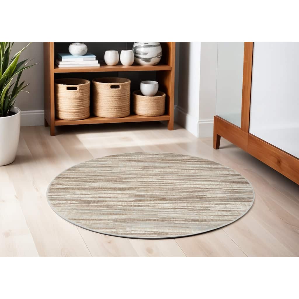 Cazo Power Loomed Geometric Abstract Modern Non Skid Stain Resistant Low Pile Area Rug By HomeRoots - 63' X '63' X '0.25