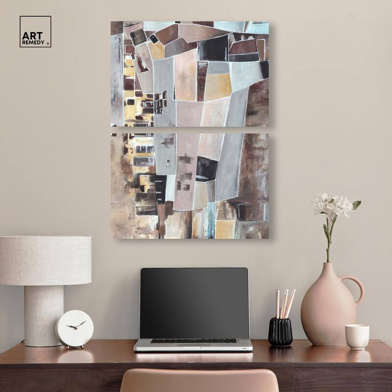 Wall Fragments Canvas Set of 2 by Art Remedy, Gallery Wrapped