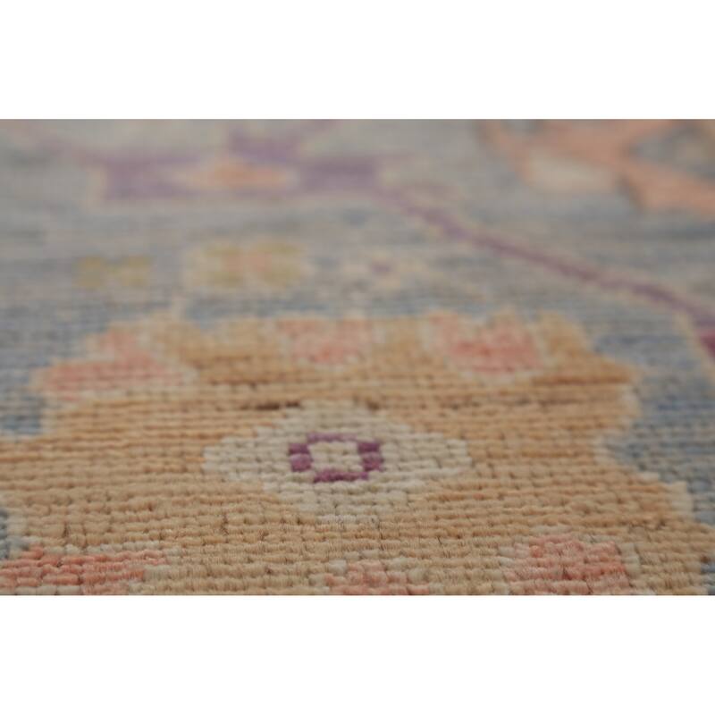 Hand Knotted Oriental 100% Wool Carpet Transitional All-Over Beige & Ivories Oushak Area Rug - 11' 9'' X 9' 1''
