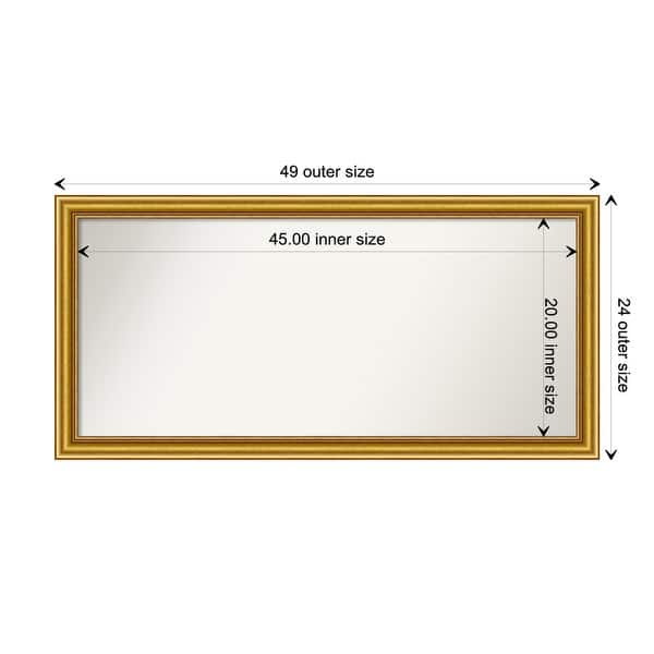 dimension image slide 28 of 93, Wall Mirror Choose Your Custom Size - Extra Large, Townhouse Gold Wood