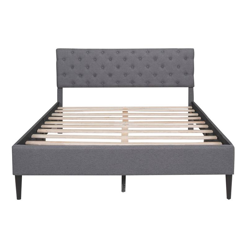 Merax Upholstered Linen Platform Bed, 3 colors