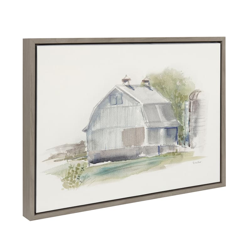 Kate and Laurel Sylvie Barn 1 Framed Canvas by Patricia Shaw