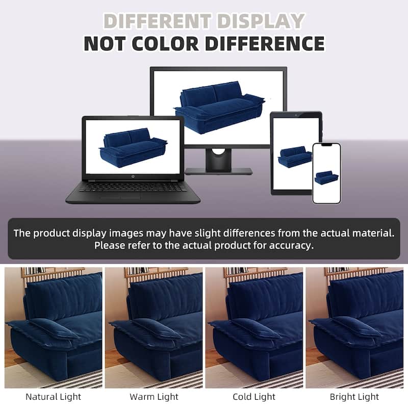 3-in-1 Convertible Sleeper Sofa Loveseat with 2 Soft Pillows, Pull-Out Sofa Bed, Chaise Lounge Sofa for Living Room