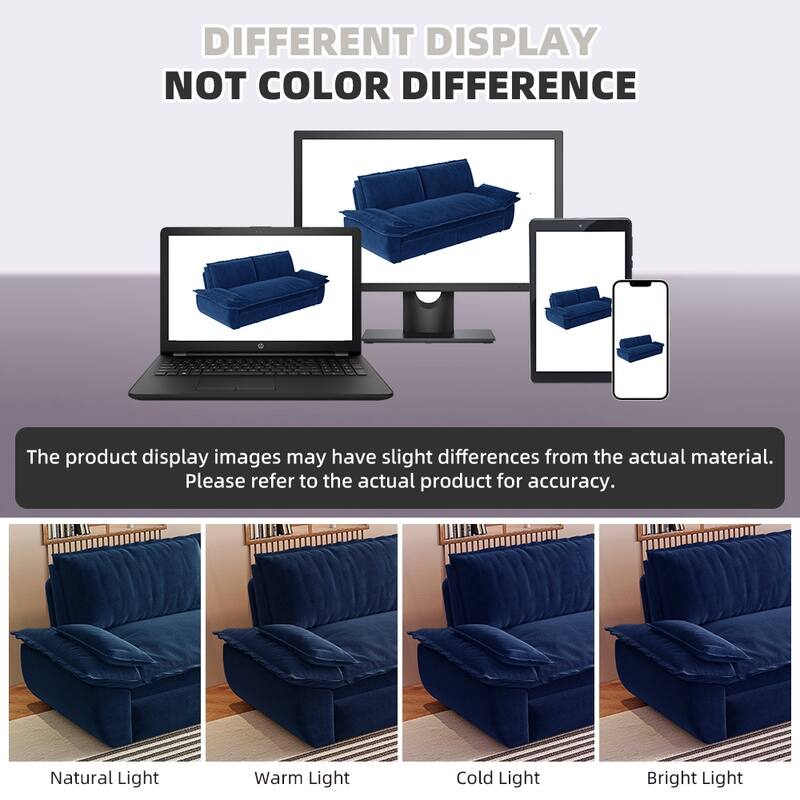 73.2" Pull Out Sofa Bed, 3-in-1 Convertible Queen Sleeper Sofa, Velvet Loveseat Couch for Living Room Bedroom