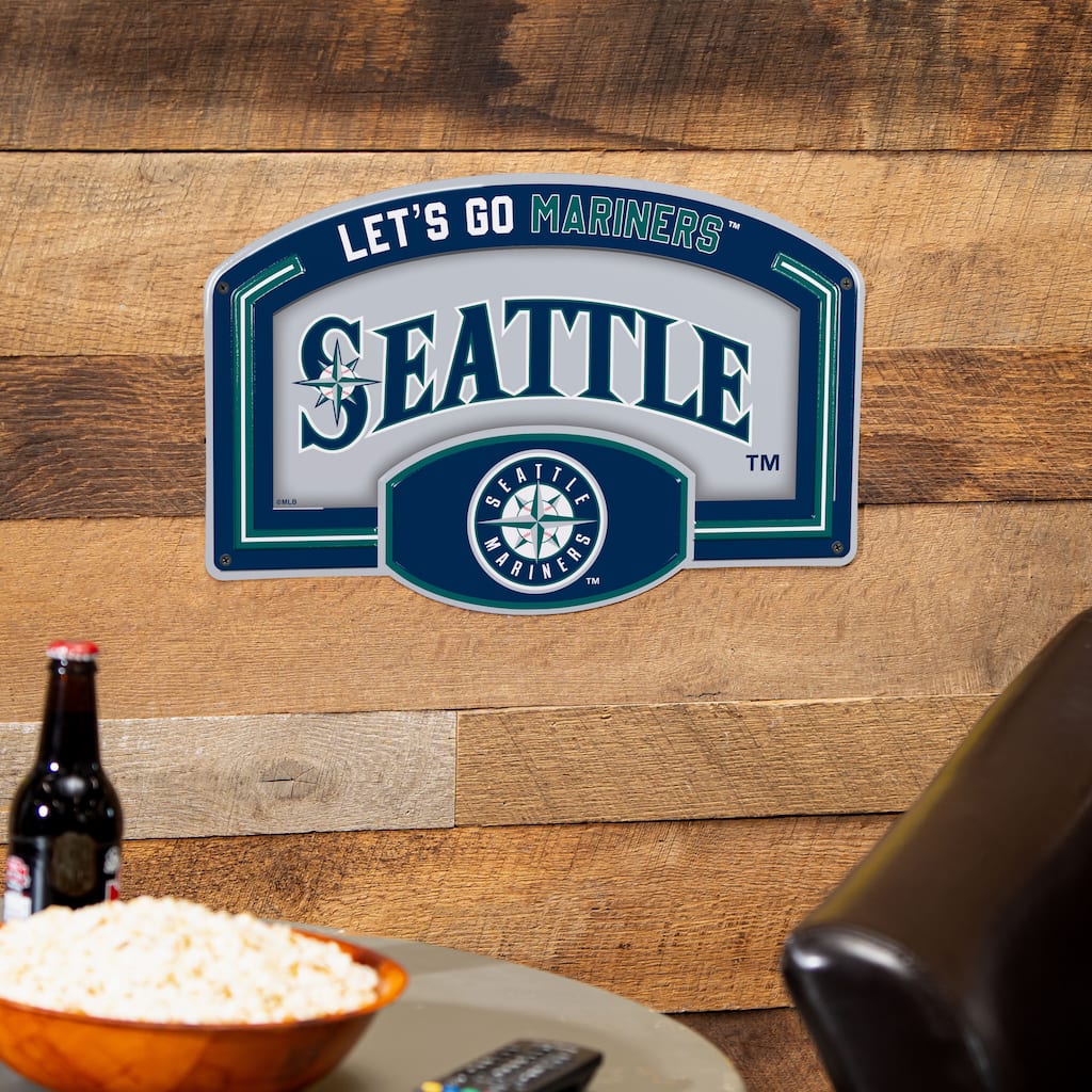 Seattle Mariners Embossed Steel Wall Sign, 11" x 17"