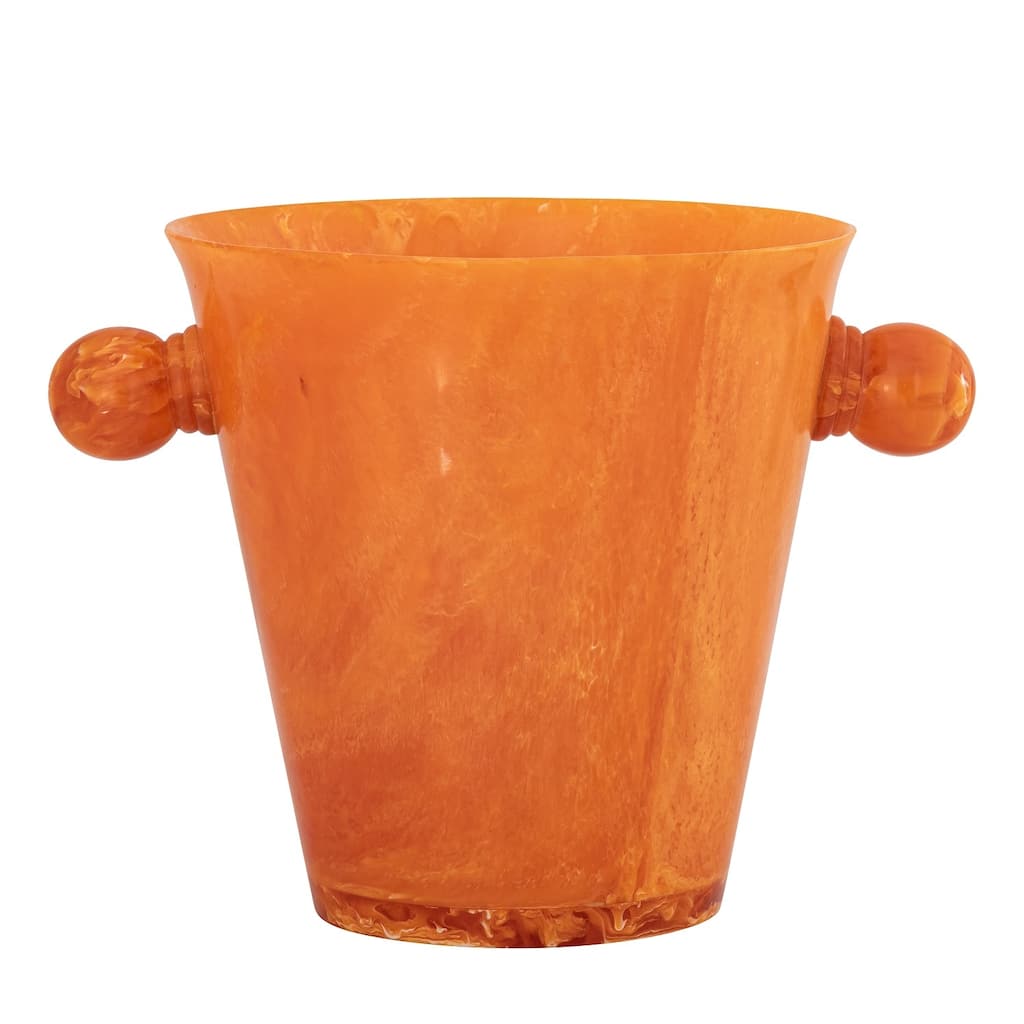 Orange Resin Ice Bucket w/Handles