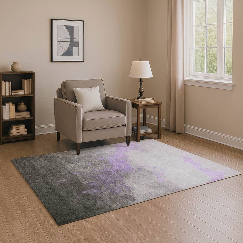 Premium Washable Super Soft Modern Glam Mayfield Rug - Lavender - 3' x 5'