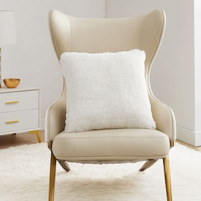 Juicy Couture Alexus Ultraplush Faux Fur Pillow 20" x 20", White