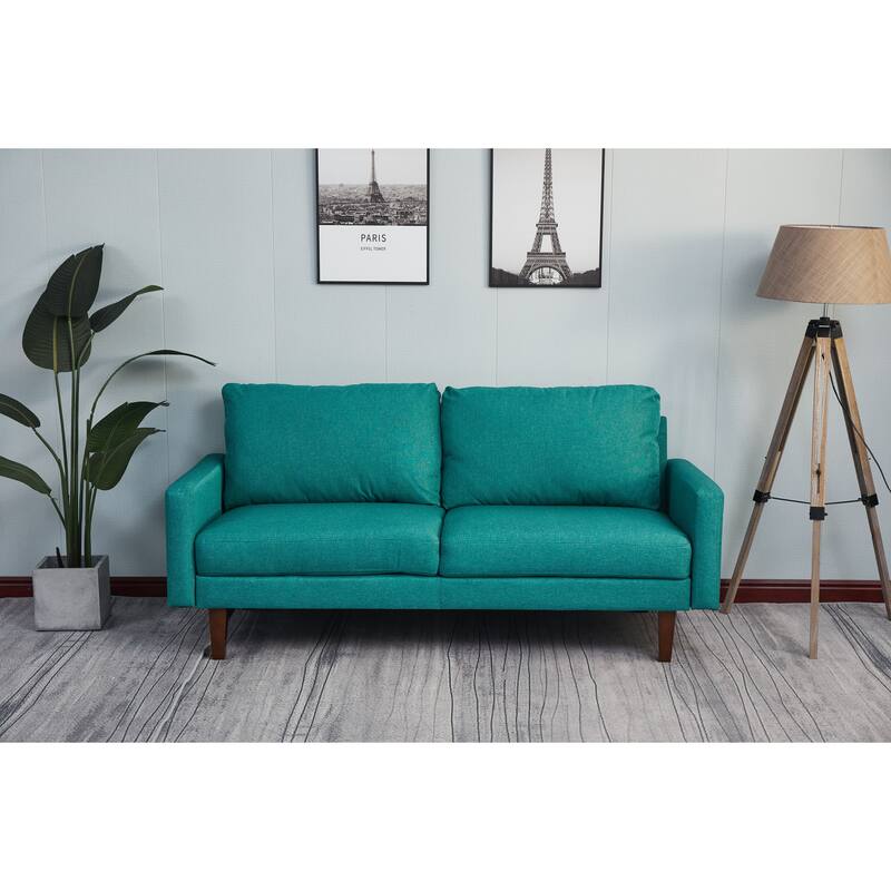Adelaide 70'' Linen Square Arm Sofa - Green