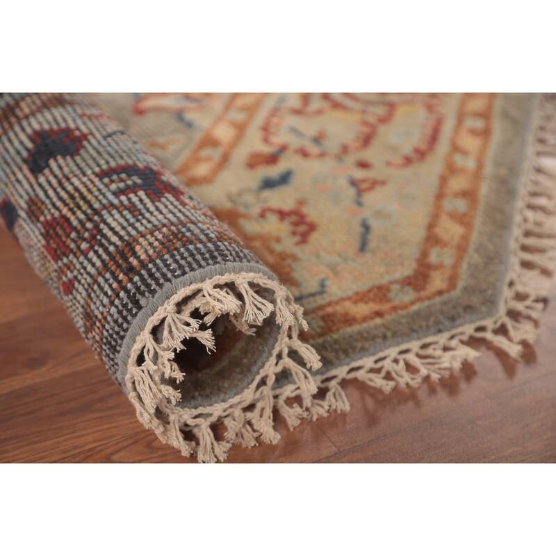 Floral Heriz Serapi Oriental Octagon Area Rug Wool Carpet - 6'0"x 5'11"