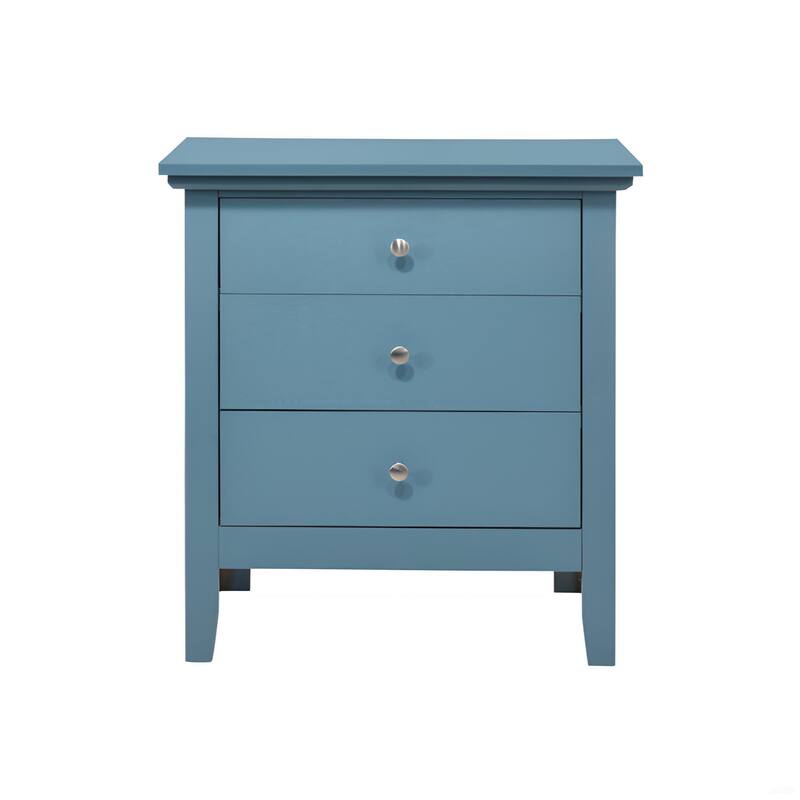 Teal Storage Nightstand with Drawer