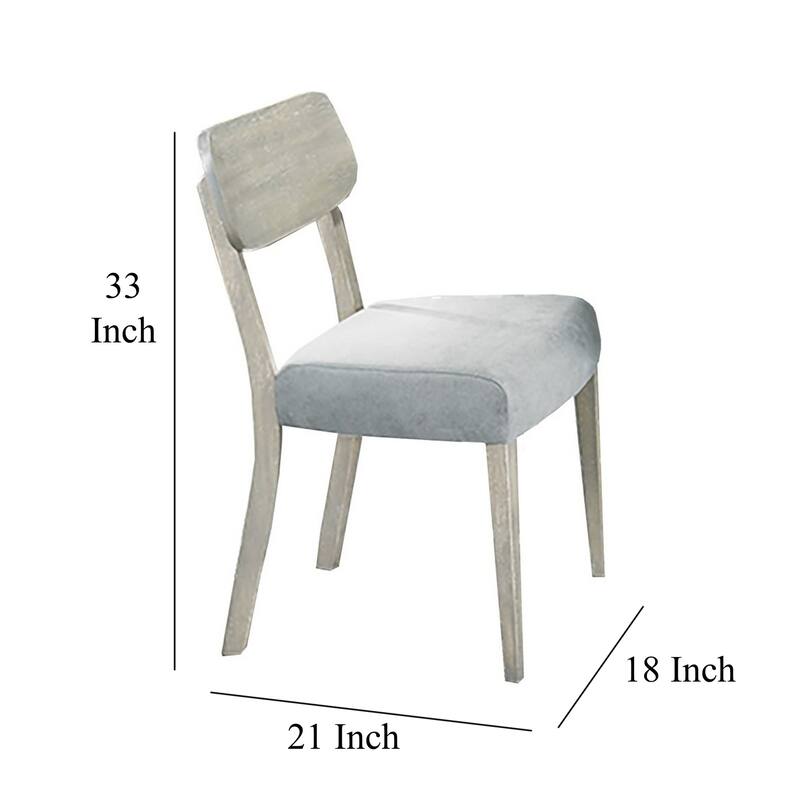 Natural/Gray Fabric Upholstered Wood Frame Dining Chair, Sturdy Dining Chair for Dining Rooms - 21.75