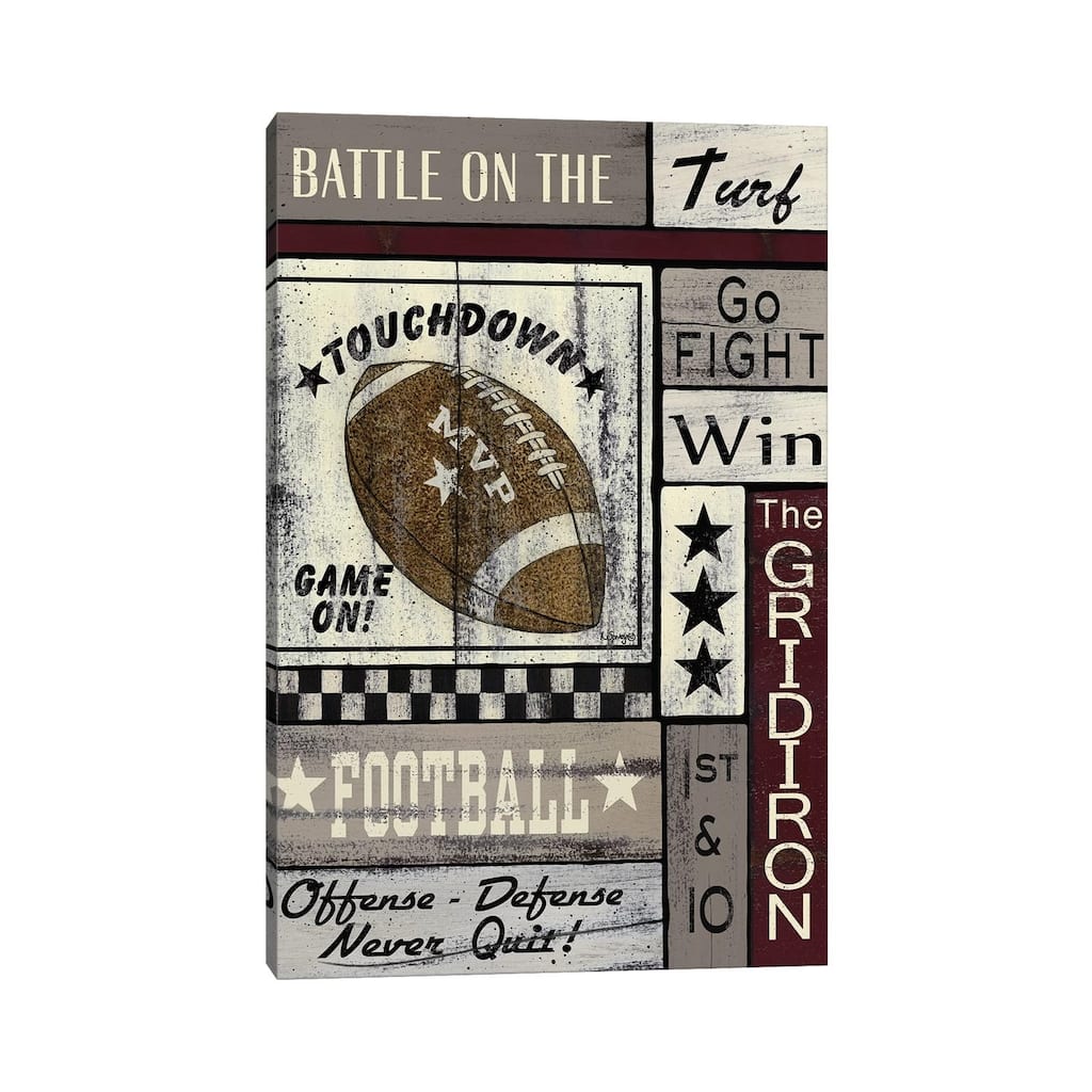 iCanvas "Football Game On" by Linda Spivey Canvas Print