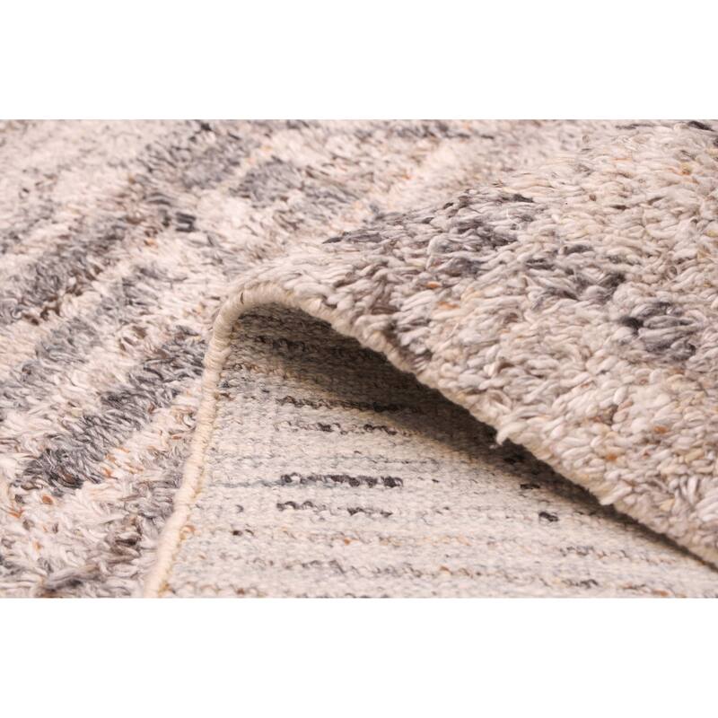 ECARPETGALLERY Hand-knotted Tangier Grey Wool Rug - 5'0 x 8'1