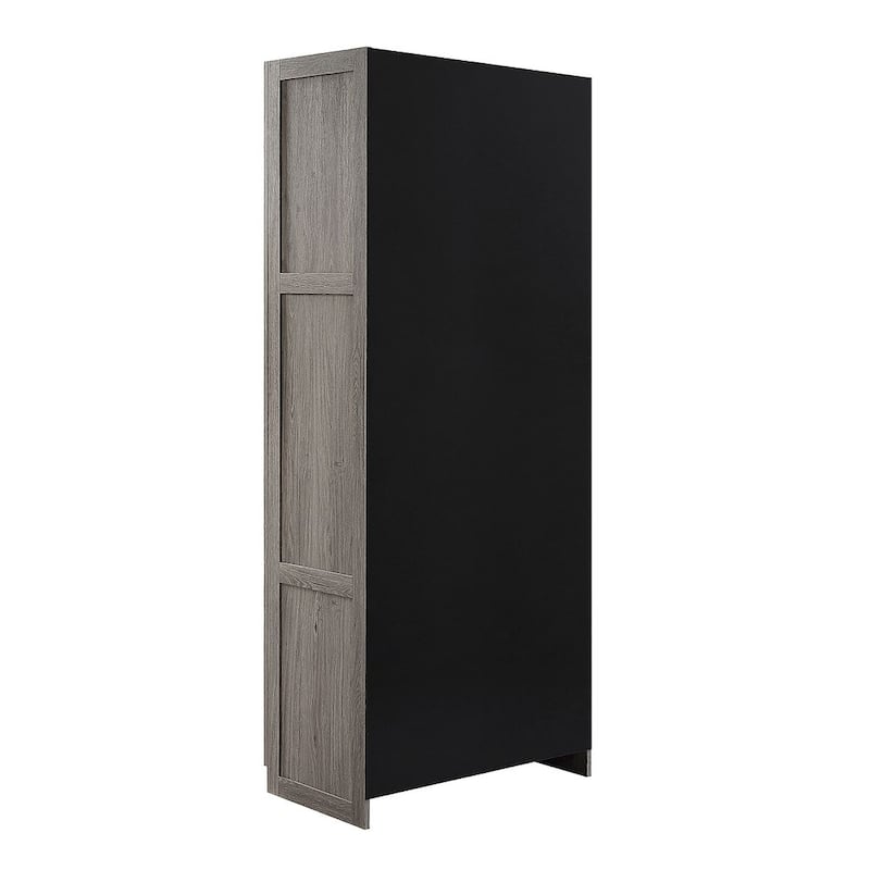 Manhattan Comfort Hopkins Modern Storage Closet 3.0 in Black - Set of 2