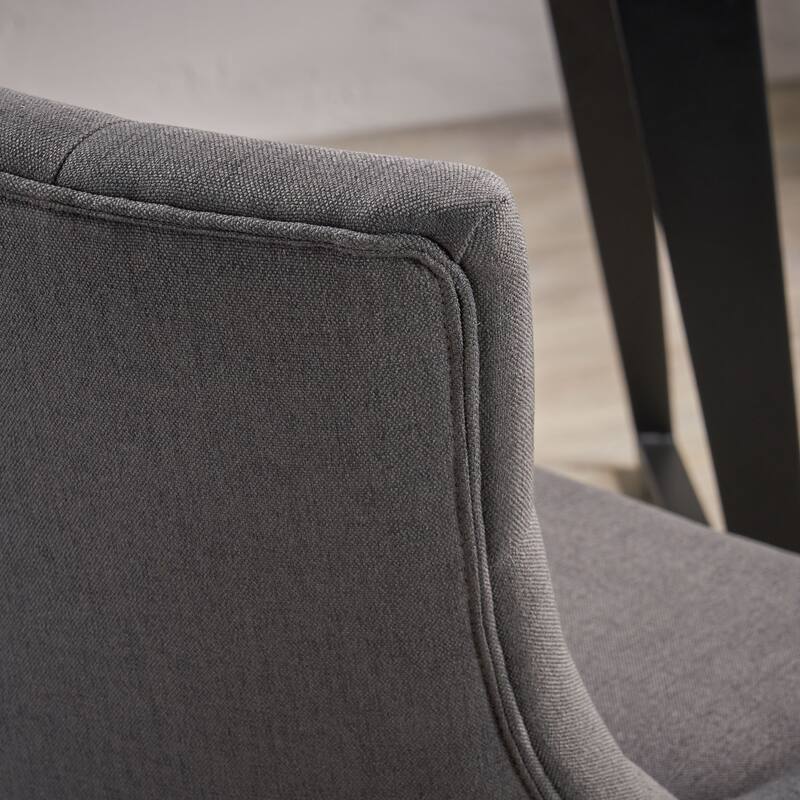 Tufted Backrest Dining Chair with Tapered Legs,Set of 2