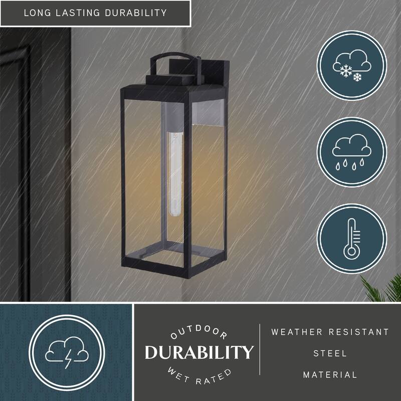 Kinzie 1-light Modern Dusk-to-Dawn Outdoor Wall Lantern