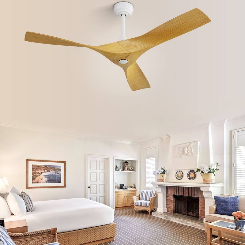 52'' Low Profile Ceiling Fan w/ Remote Control No Light Outdoor/Indoor Farmhouse Bedroom - 52 Inch