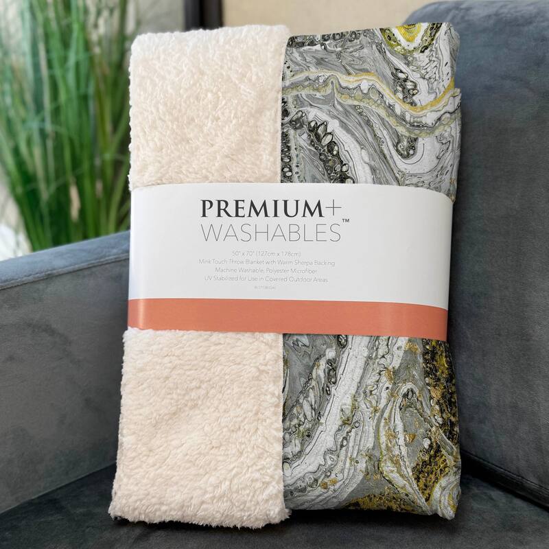Premium Machine Washable ASB57 Abstract Modern Sherpa Throw Blanket