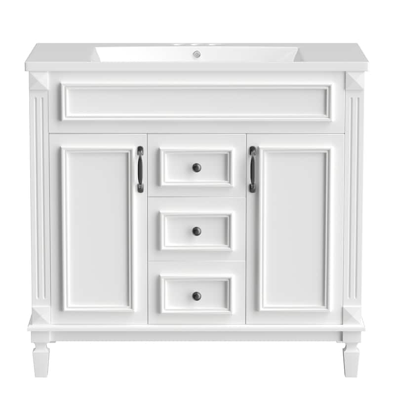 36'' Freestanding Bathroom Vanity with Integrated Ceramic Sink and Drawers