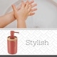 preview thumbnail 53 of 51, Elegant Soap Dispenser - Polyresin and Bamboo Design, Refillable Liquid Pump - 3 L x 3 W X 7 h