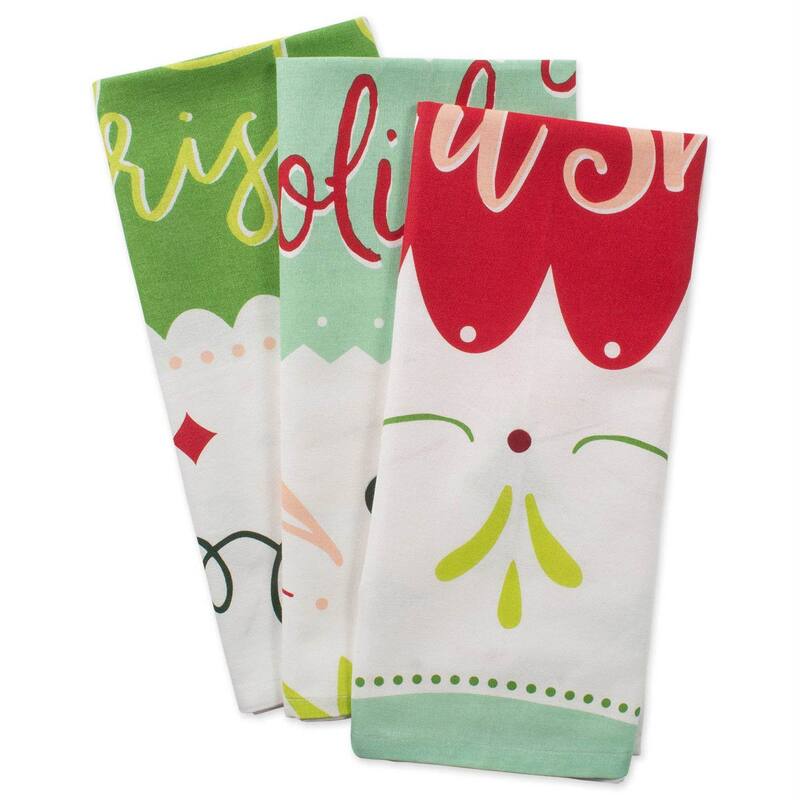 DII Assorted Christmas Printed Dishtowel