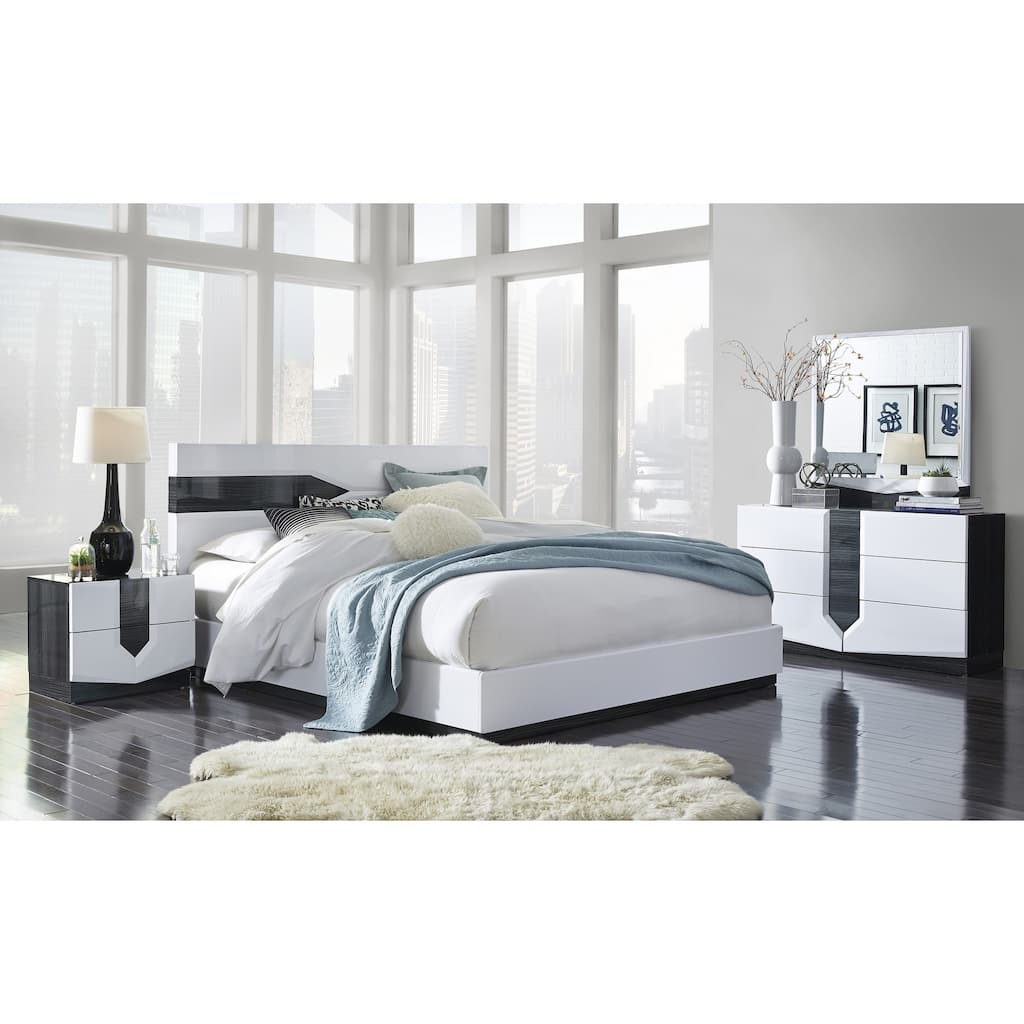 Grey Wood 2-Drawer Rectangular Nightstand with Dovetail Joints