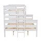 preview thumbnail 26 of 24, Twin XL Over Queen Bunk Bed with Ladder & Slat Support, Solid Wood Bunk Bed Frame with Safety Guardrail, Separated into 2 Beds