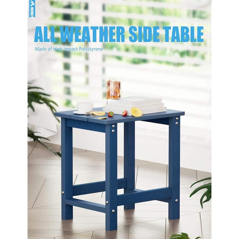 WINSOON Outside Adirondack Square Side Table, Weather Resistant Patio Tables Set Of 2