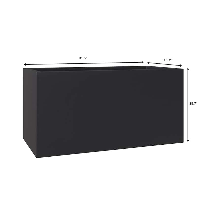 Bloom Rectangular Planter in Fiberstone and MgO Clay for Indoor Outdoor