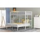 preview thumbnail 3 of 18, Elegant Design Twin over Full Metal Bunk Bed with Desk, Ladder & Slats