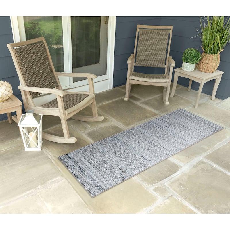 Liora Manne Miranda Tweed Stripe Indoor/Outdoor Rug