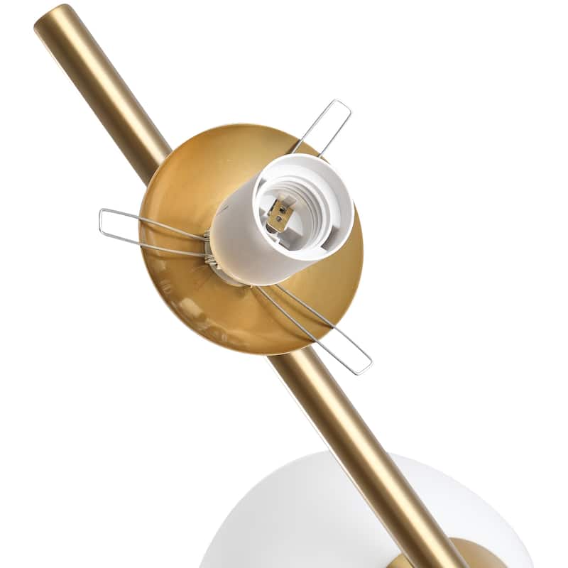 HOMCOM Modern Floor Lamp with 2 Globe Lamp Shade Contemporary Decorative LED Standing Light