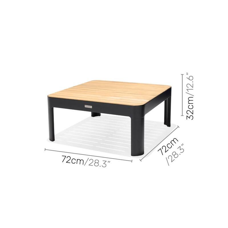 Amazonia Portalew 3pc FSC Teak and Aluminum Outdoor Patio Seating Set
