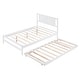 preview thumbnail 6 of 7, Full Size Platform Bed with Adjustable Trundle,White