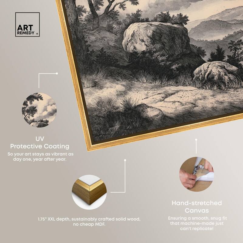 Chiaroscuro Cliffs Canvas by Art Remedy