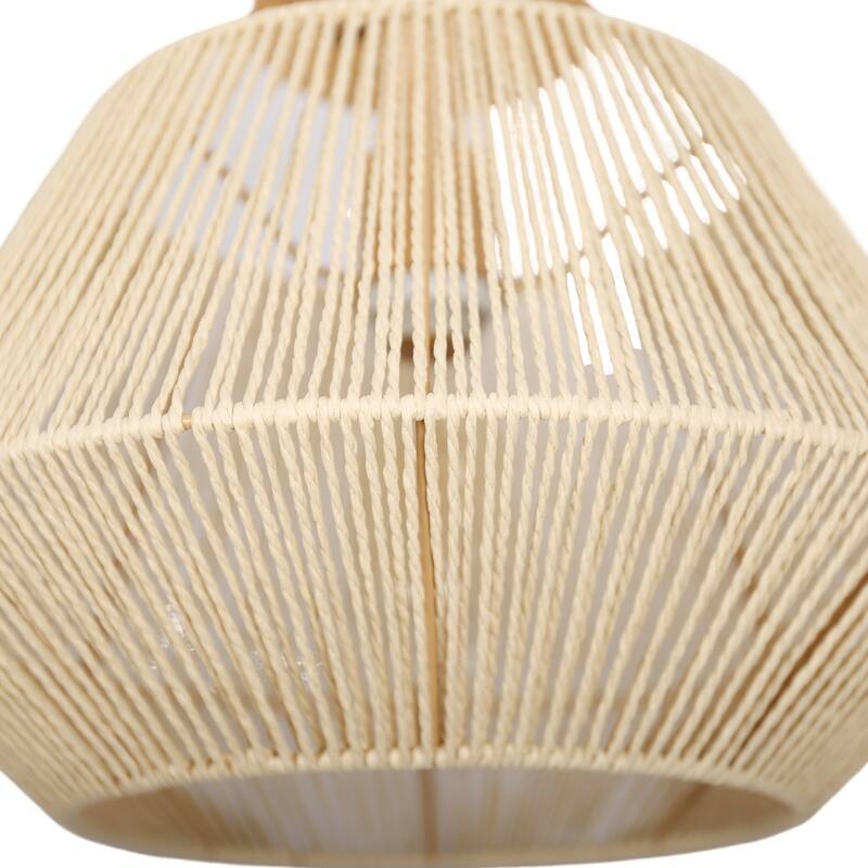 Handwoven Rattan Pendant Fixture Retro Boho Pendant Light
