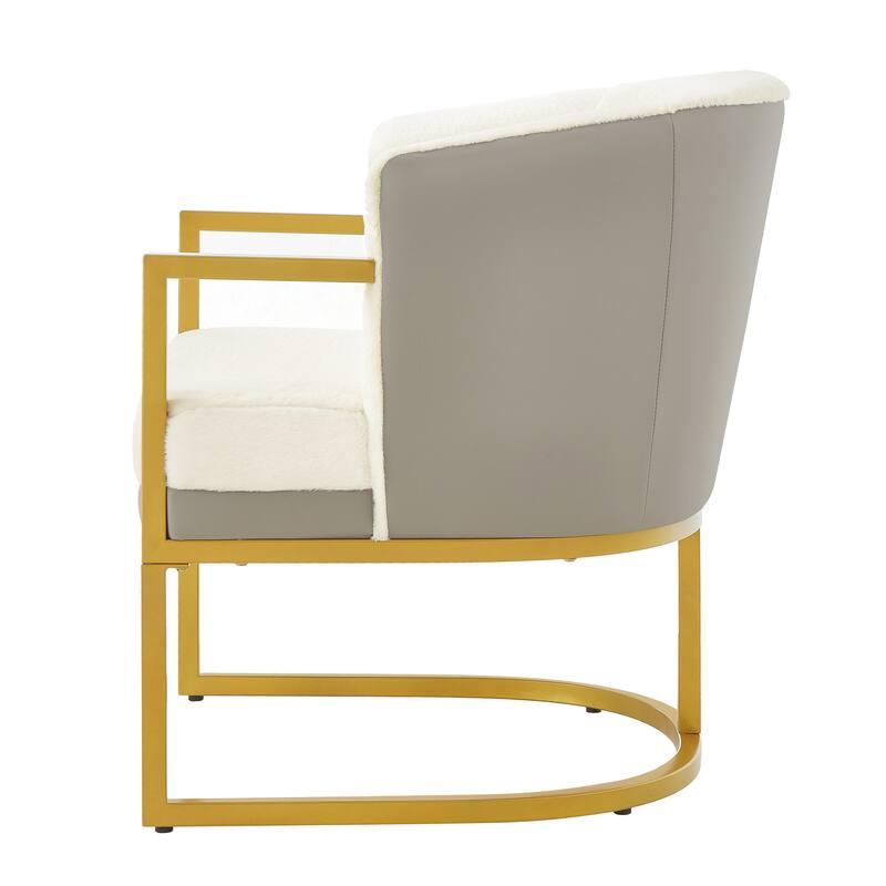 Christopher Knight Home - Modern Upholstered Accent Chair with Gold Metal Frame