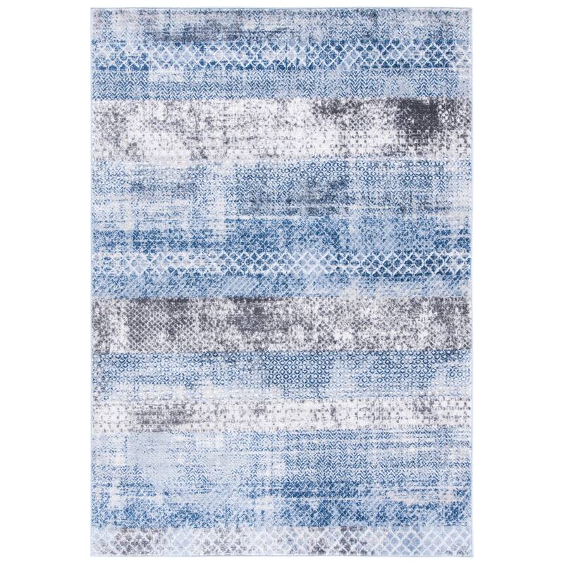 SAFAVIEH Amelia Dhian Modern Moroccan Distressed Rug - 9' x 12' - Navy/Grey