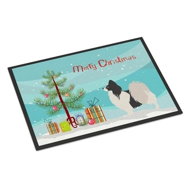 Carolines Treasures BB8484JMAT Papillon Christmas Indoor or Outdoor Mat 24 x 36 in.