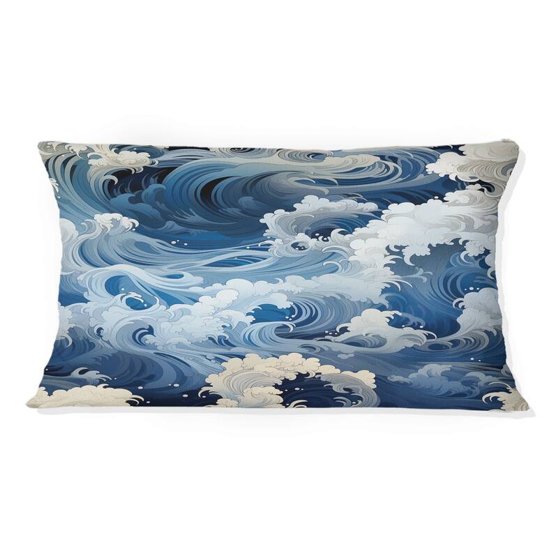 Designart "Oceanic Dreamscape Tropical Pattern III" Coastal Printed Throw Pillow