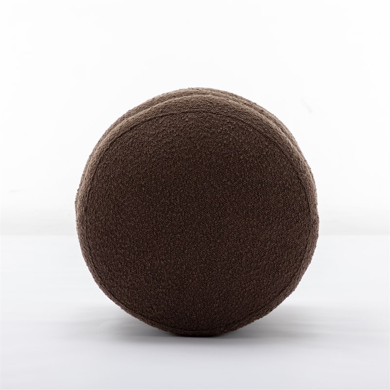 Soft Boucle Round Ottoman Footrest Stool