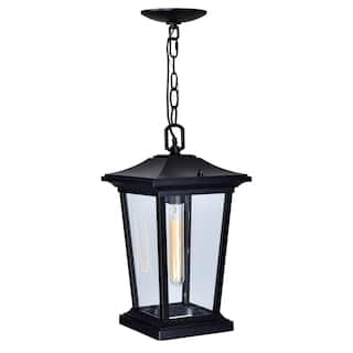 Leawood 1 Light Black Outdoor Hanging Light