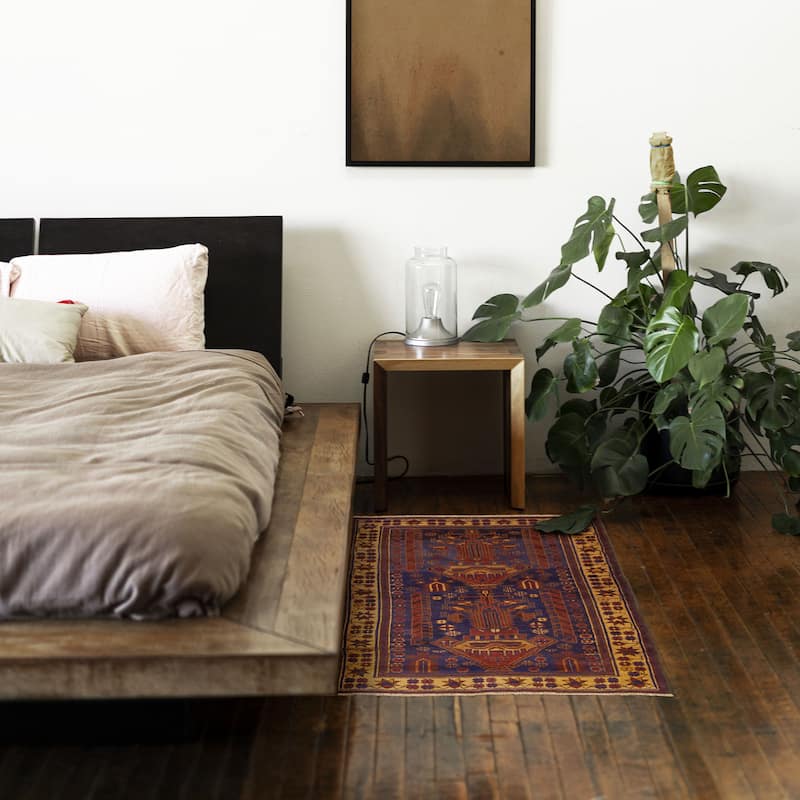 ECARPETGALLERY Hand-knotted Teimani Dark Navy Wool Rug - 3'1 x 4'6