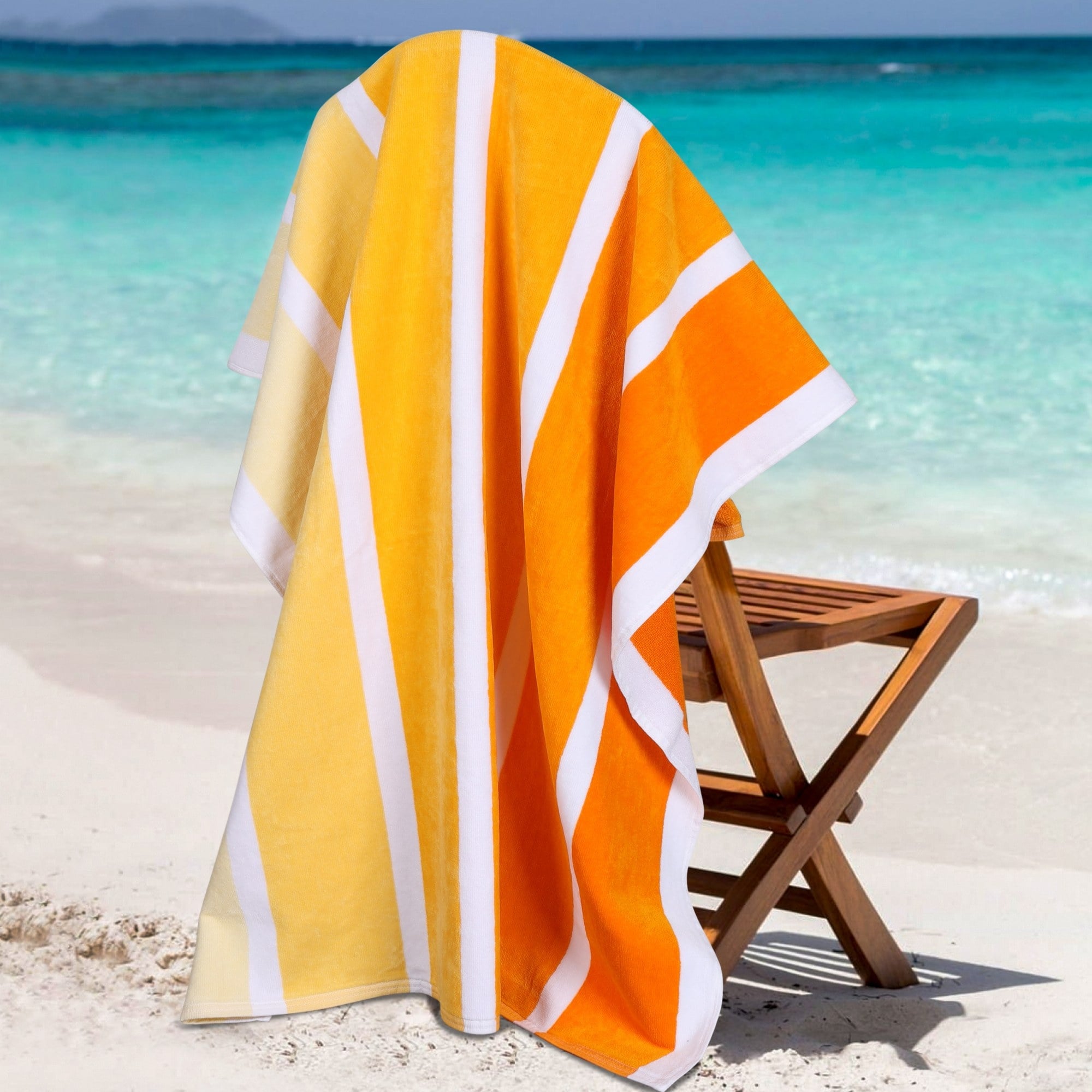 Superior Faded Stripes Cotton Velour Quick Dry Oversized Beach
