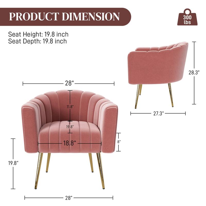 Ouyessir Oversized Modern Upholstered Accent Chair with Tufted Back