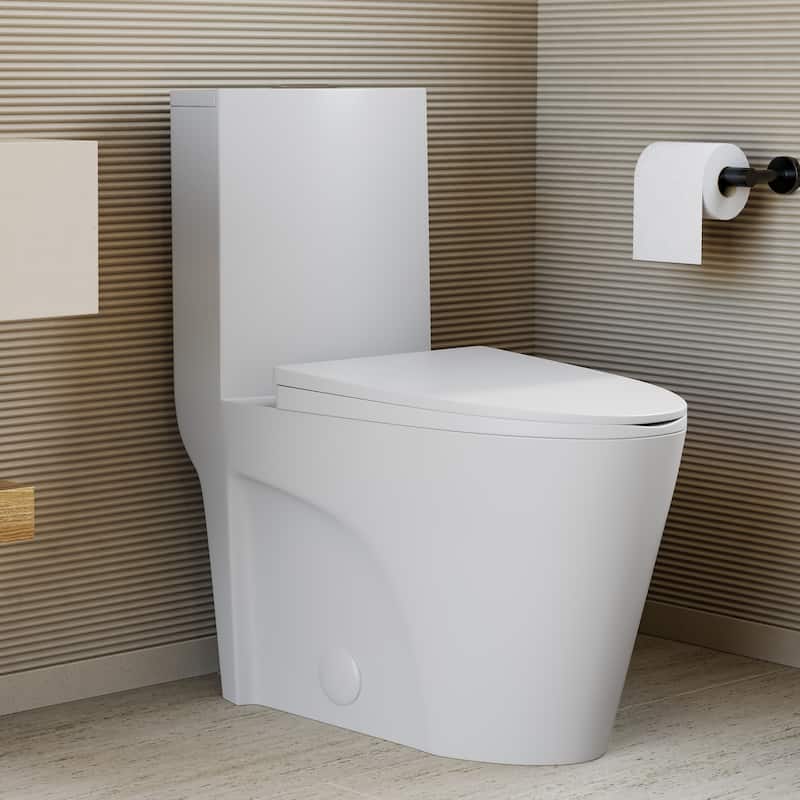 St. Tropez One-Piece 10" Rough-In 1.1/1.6 Gpf Dual Top Vortex Flush Elongated Toilet In Matte White