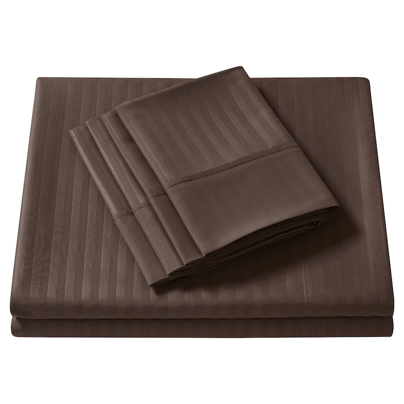 Sweet Home Collection Dobby Stripe 6-Piece Bed Sheet Set