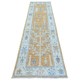 Shahbanu Rugs Sunrise Orange Oushak with Willow and Cypress Tree Design ...