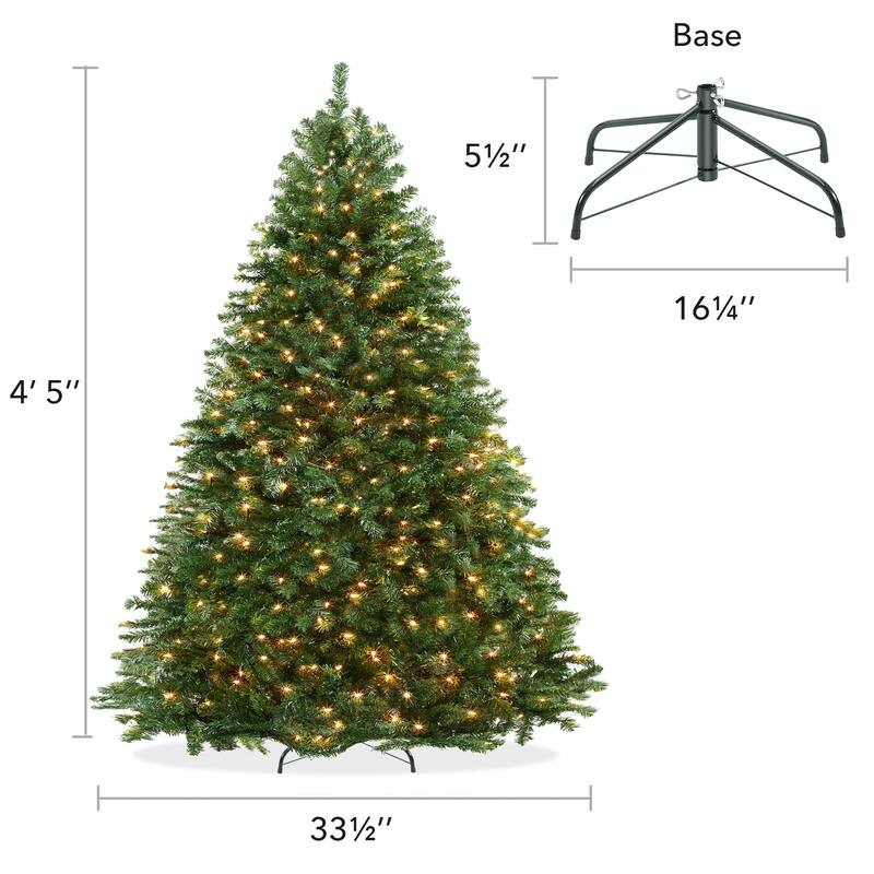 PreLit Realistic Green Spruce Artificial Christmas Tree Stand